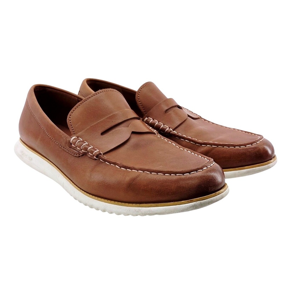 Cole Haan Mens Brown Pinch Long Weekender Penny Loafers - Size 11
